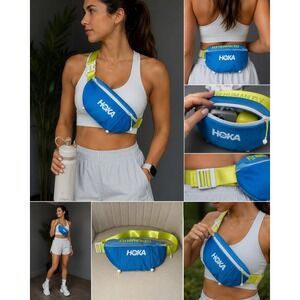 NWOT Hoka Fly Human Fly Belt Bag Blue Yellow Unisex Running Waist Pack Crossbody